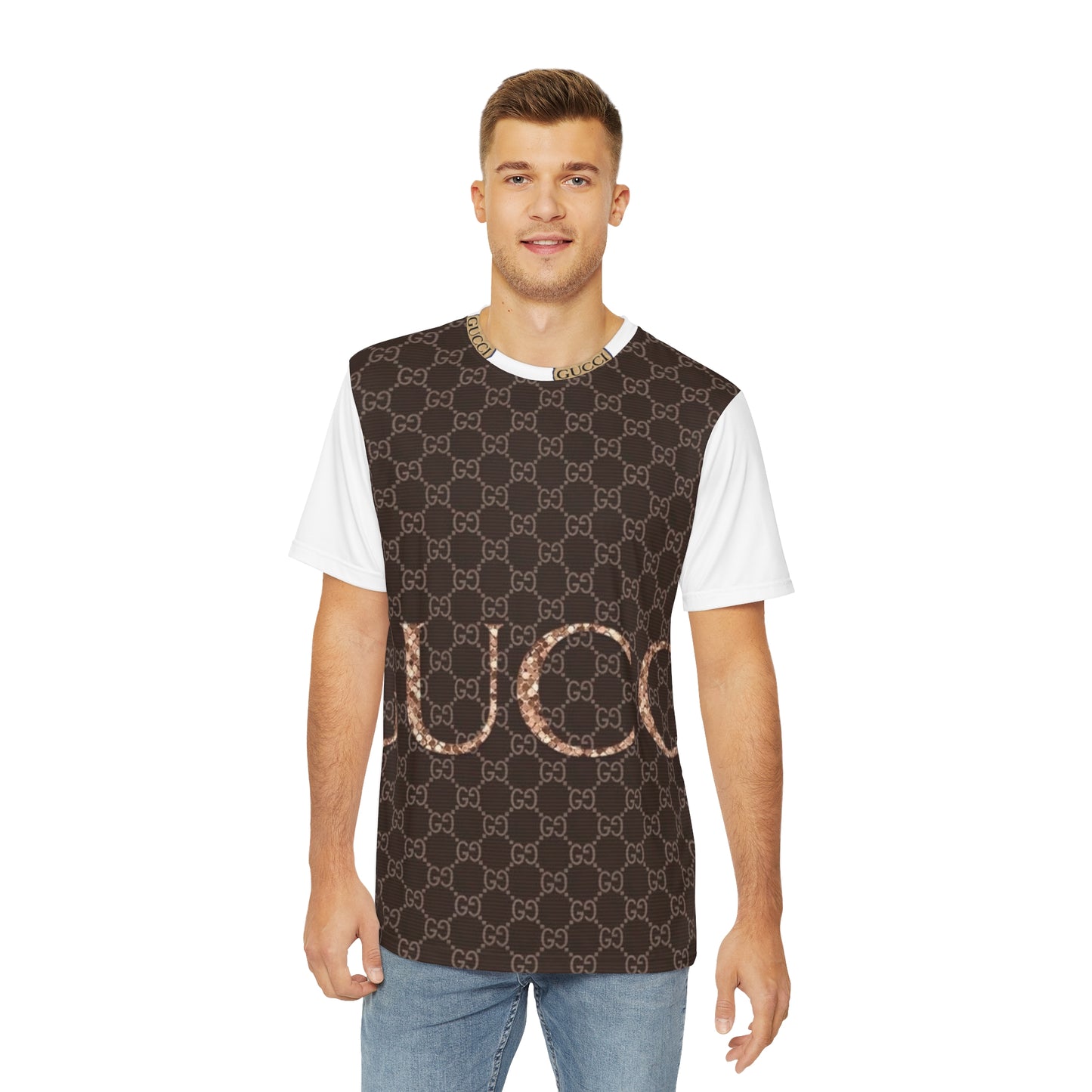 GUCCI Men's Polyester Tee (AOP)