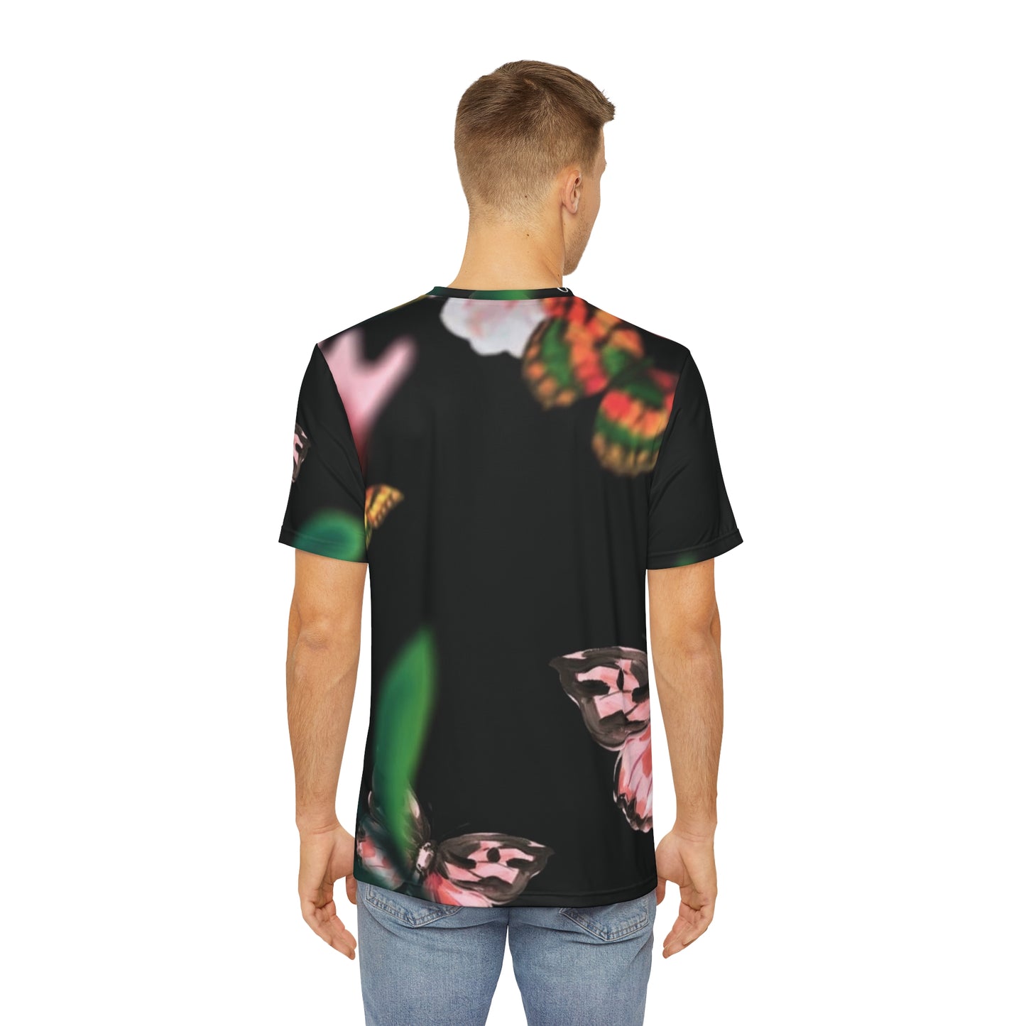 GUCCI Men's Butterfly Print Tee - Vibrant Floral Aesthetic for Fashion Lovers, Casual Wear, Gift for Nature Enthusiasts, Party Top, Trendy Outfit