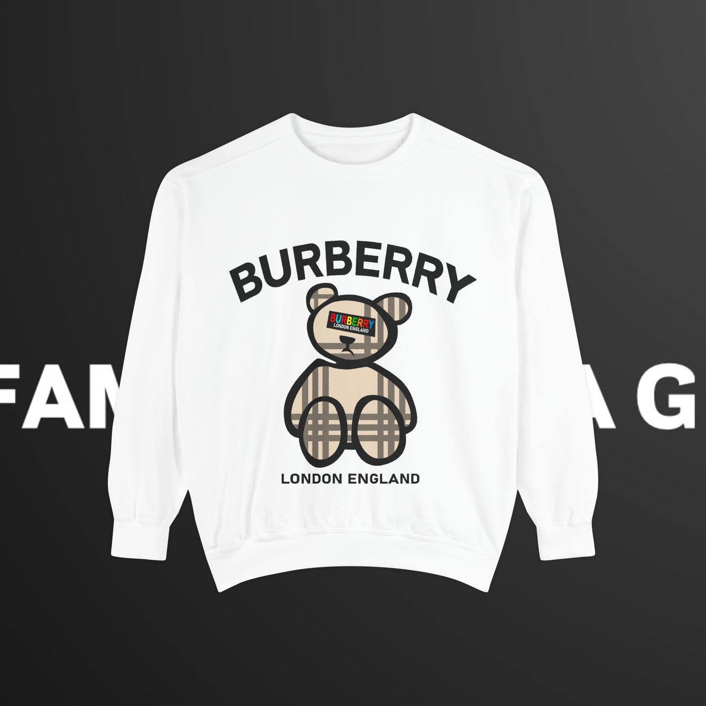 BURBERRY Unisex Garment-Dyed Sweatshirt