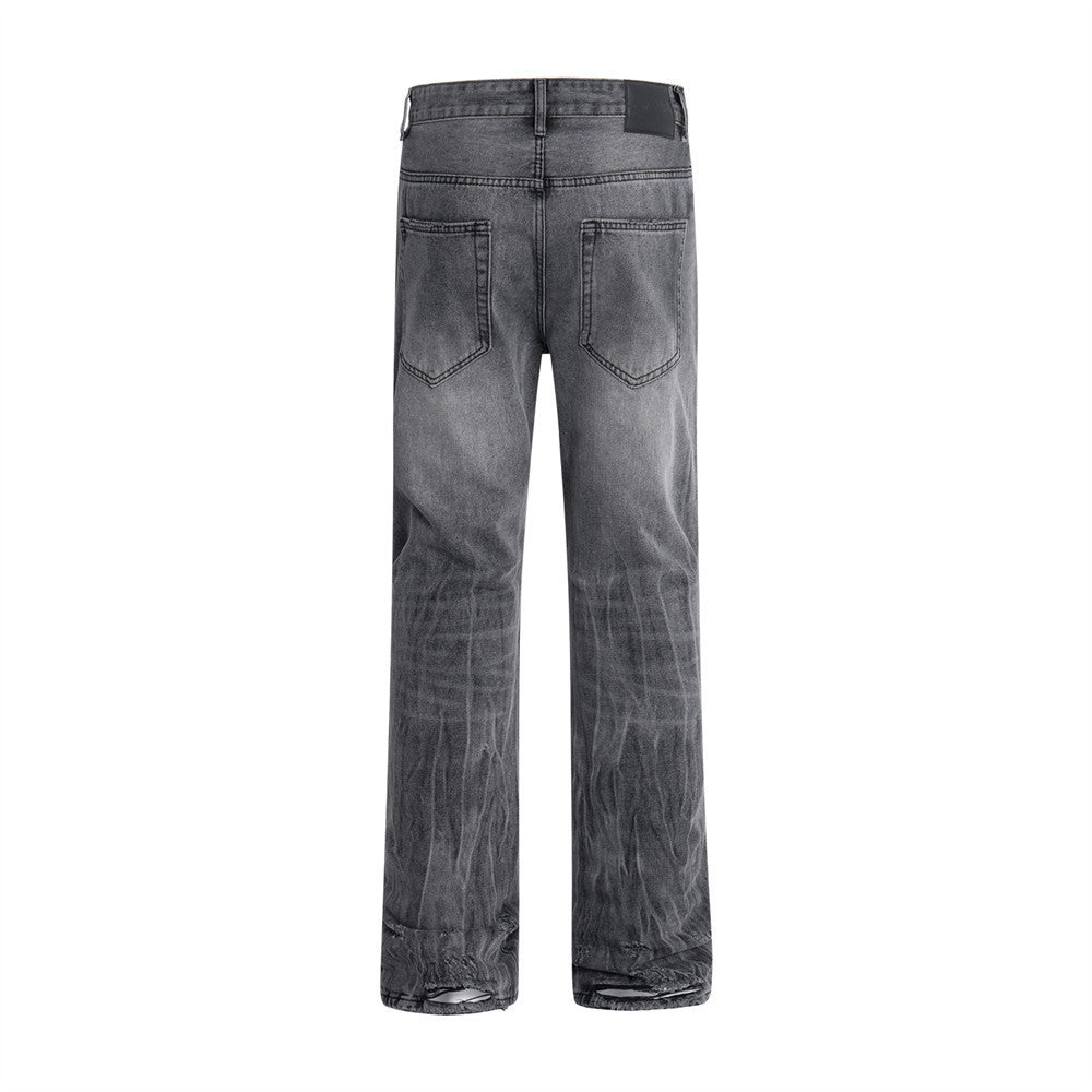 Fashion Personalized Washed Ripped Jeans For Men