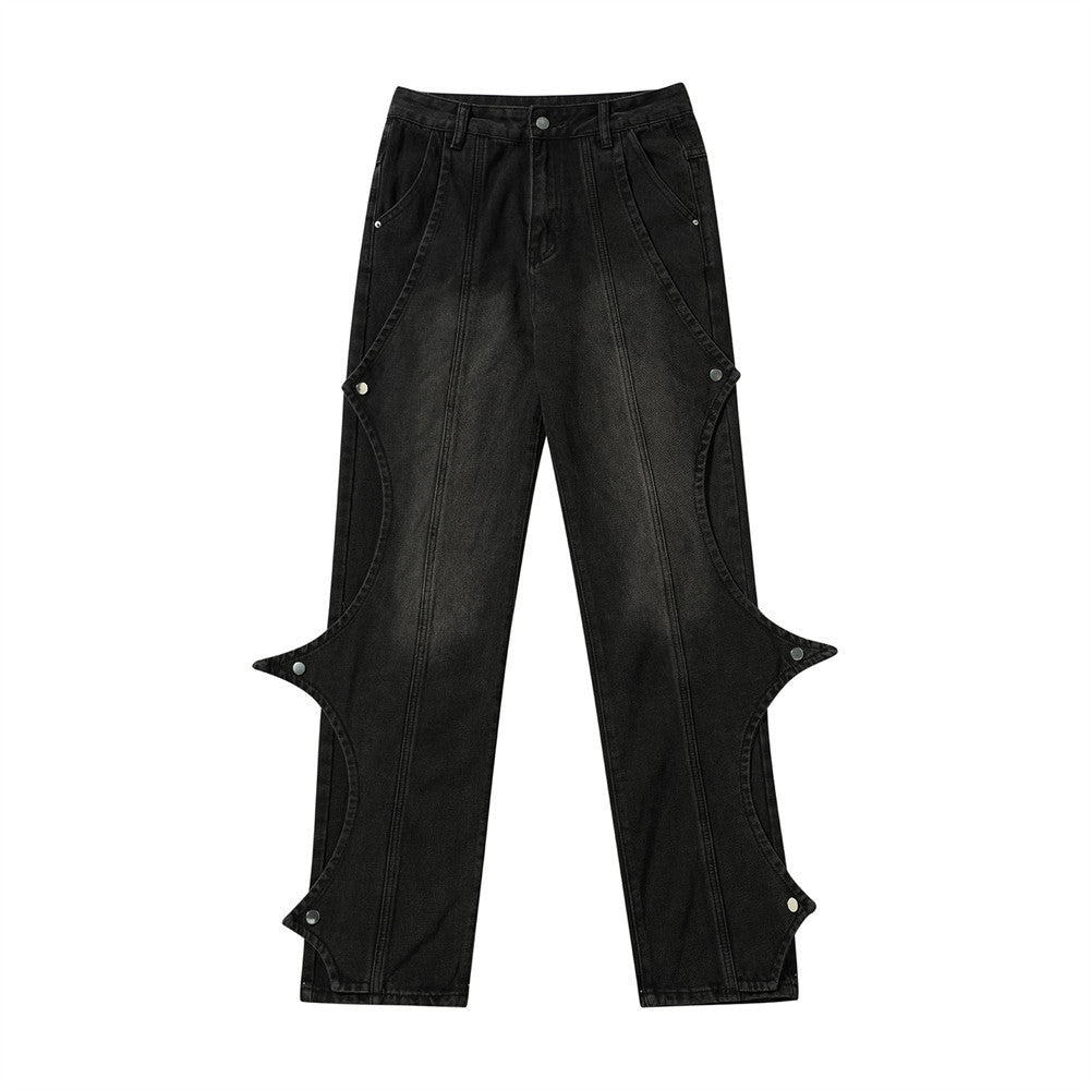 Fashion Rock Stitching Straight Jeans Men