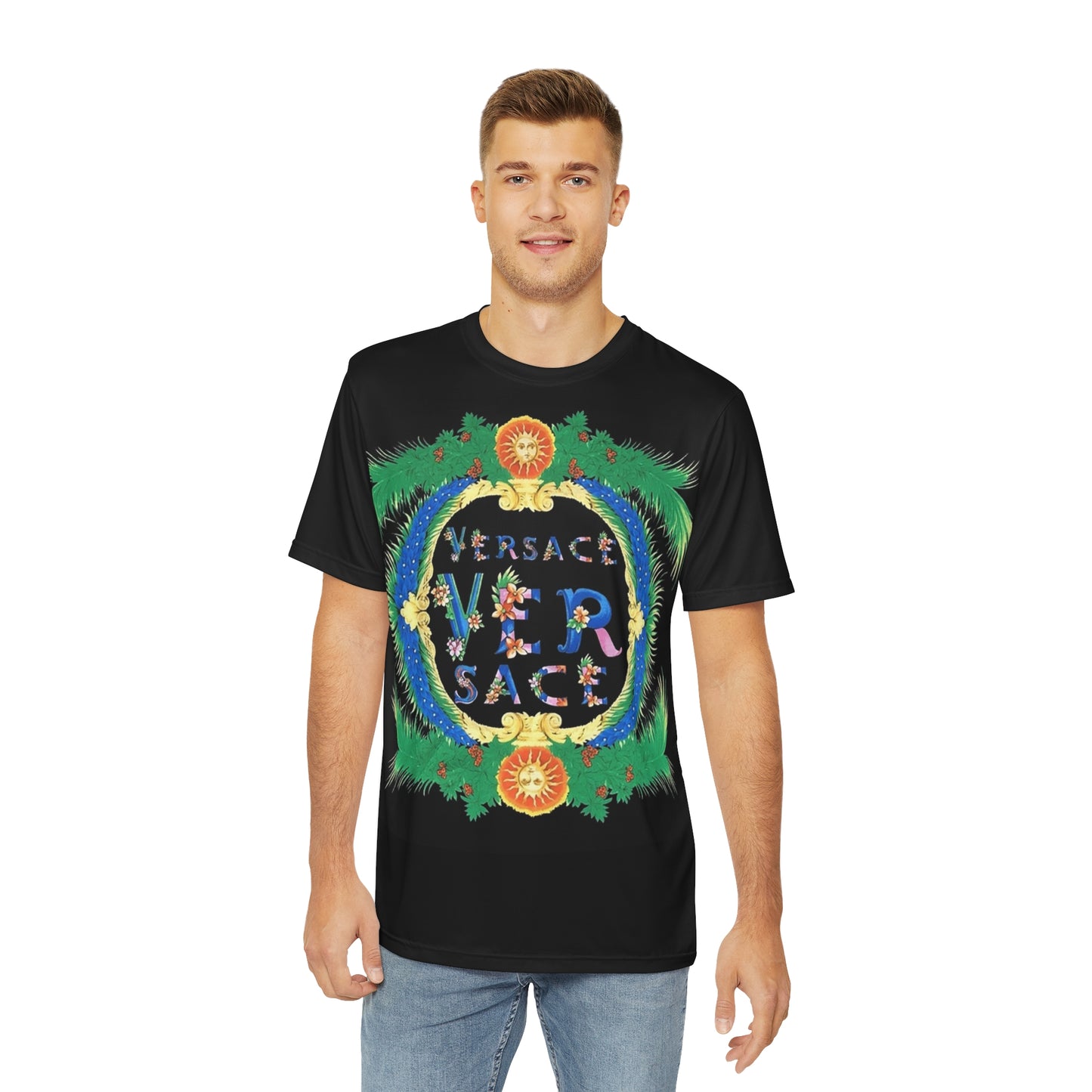 VERSACE Men's Polyester Tee (AOP)