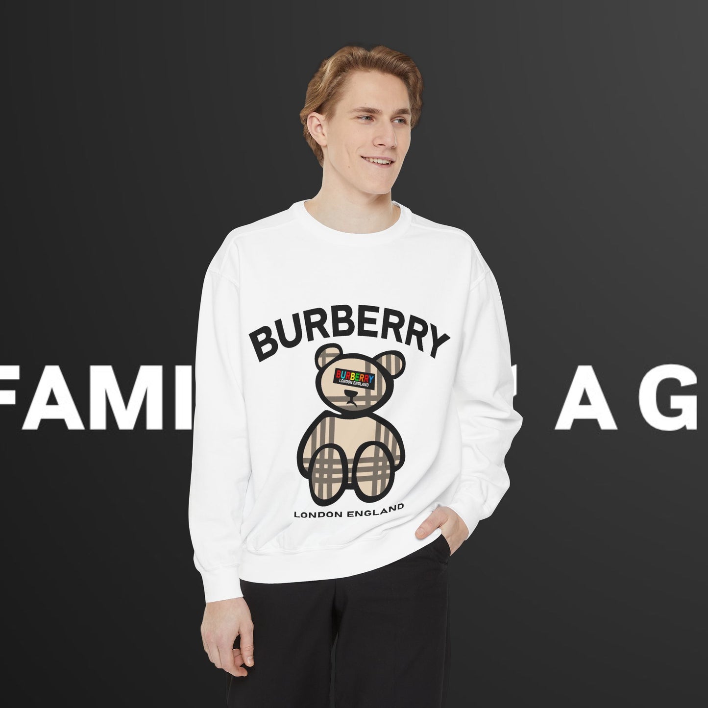 BURBERRY Unisex Garment-Dyed Sweatshirt