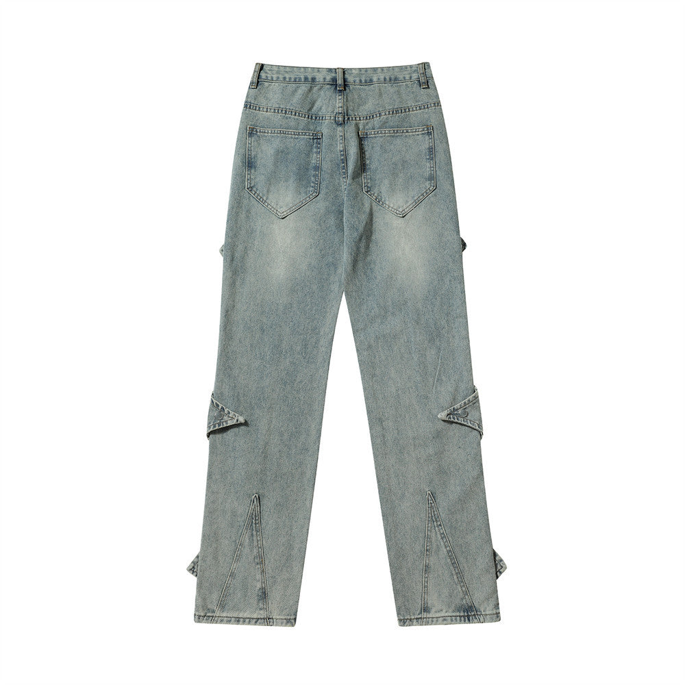 Fashion Rock Stitching Straight Jeans Men