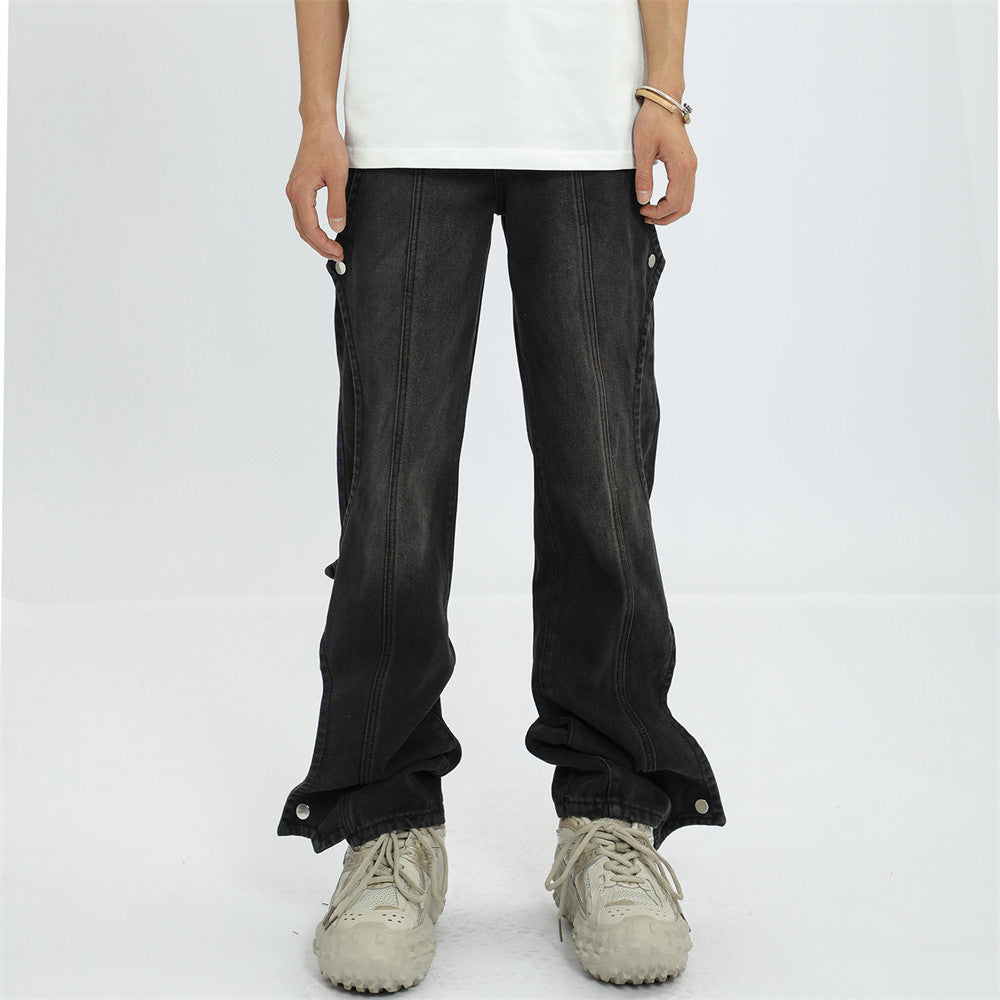 Fashion Rock Stitching Straight Jeans Men