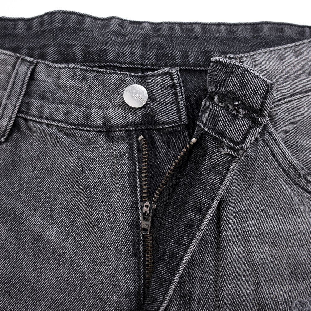 Fashion Personalized Washed Ripped Jeans For Men