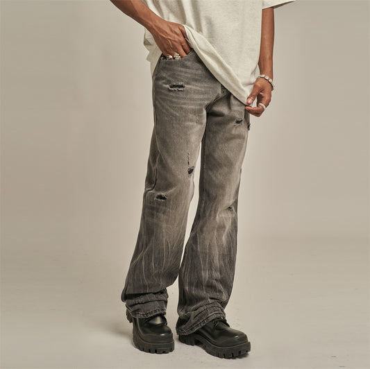 Fashion Personalized Washed Ripped Jeans For Men